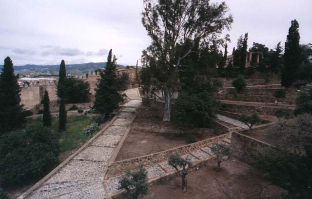 Castillo de Gibralfaro; view of terraced gardens