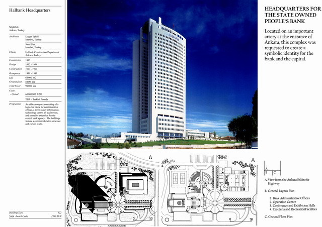 Presentation panel with exterior view and site plans
