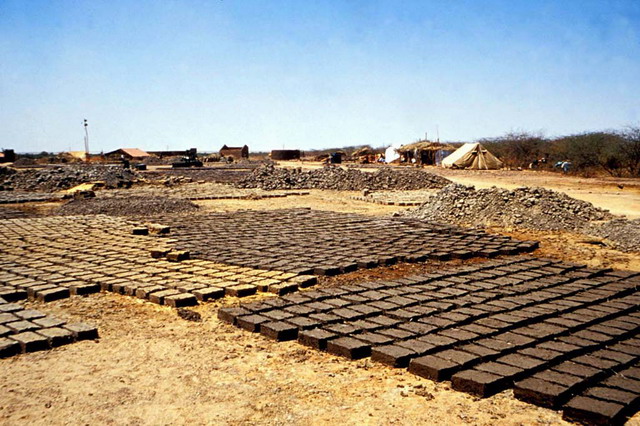 3000 soil blocks produced per day by inhabitants with help of manual rams