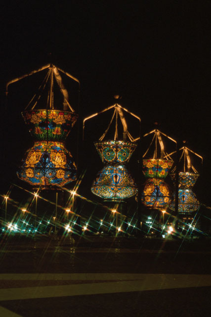 Landscaping of Jeddah Corniche - Detail showing glass lamps