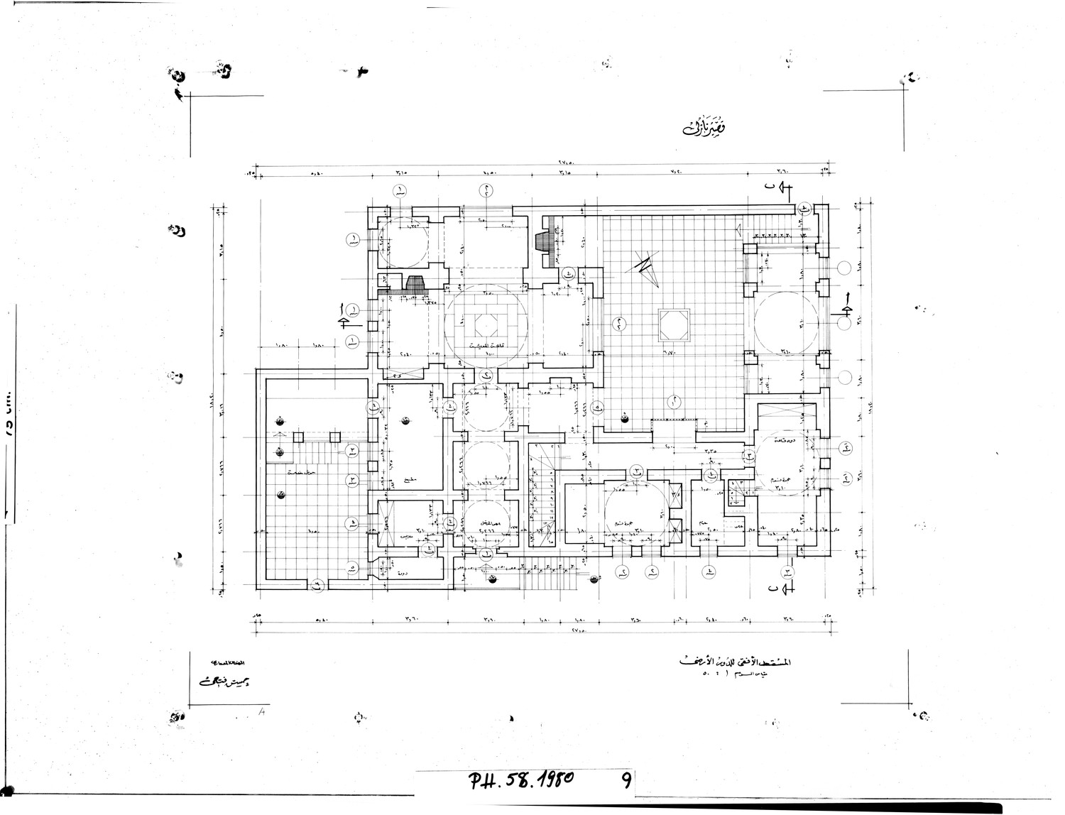 Working drawing: Ground floor plan, 1