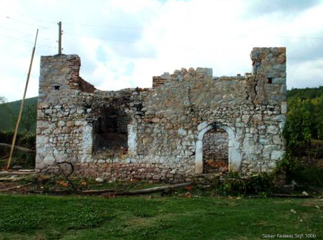 Destroyed exterior walls