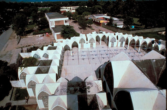 Aerial view over Ahle Hadith Mosque