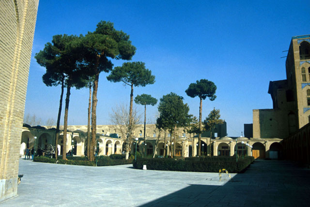 Exterior view of arcaded courtyard