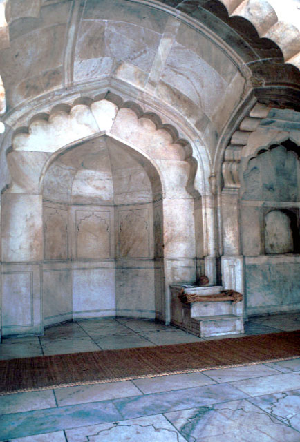 Interior view of central mihrab and minbar