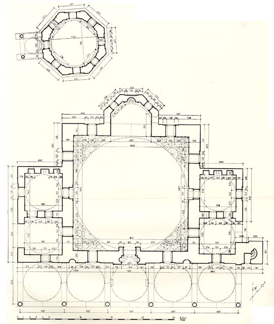 Ground floor plans of tomb and mosque