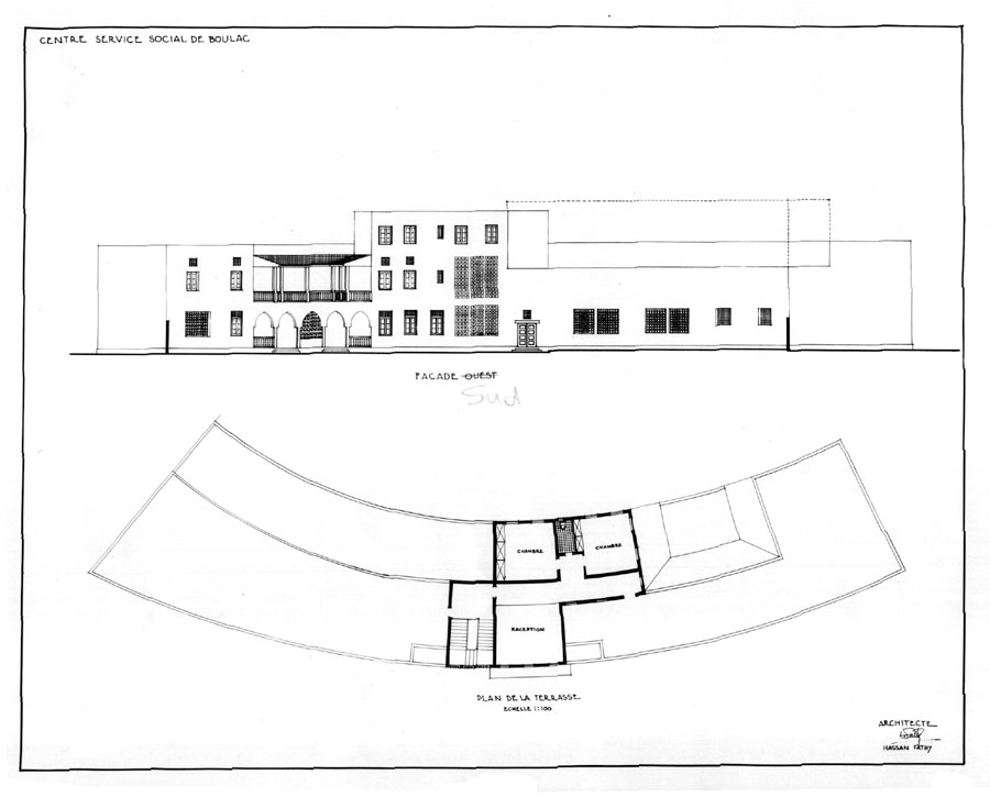 Design drawing: Floor plan with south elevation