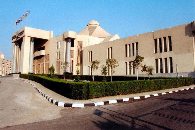 Administrative building, exterior view with entrance