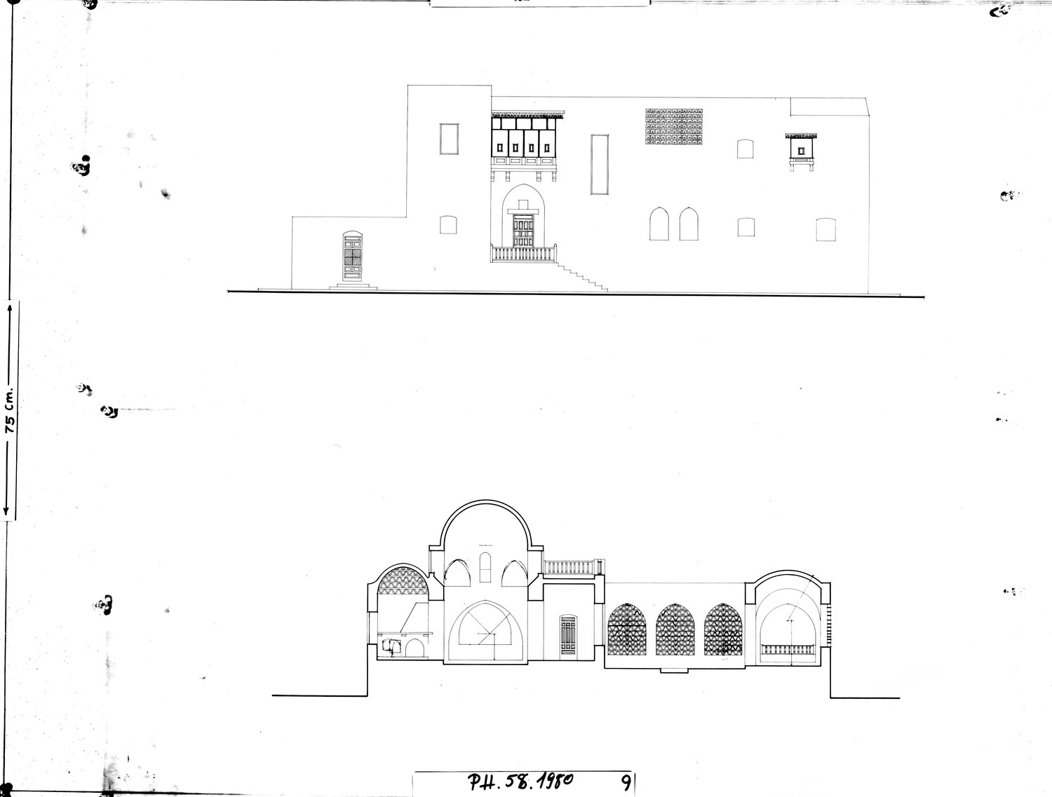 North elevation and section, final