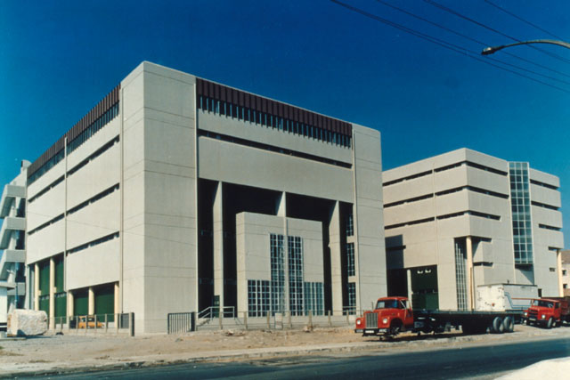 View to entrance façade