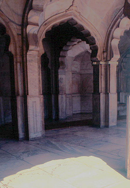 Interior view looking into chamber from south west corner of courtyard