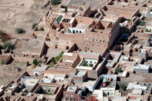 Aerial view over the village and Kasbah
