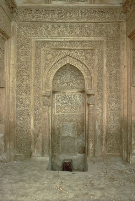 View of mihrab in courtyard iwan