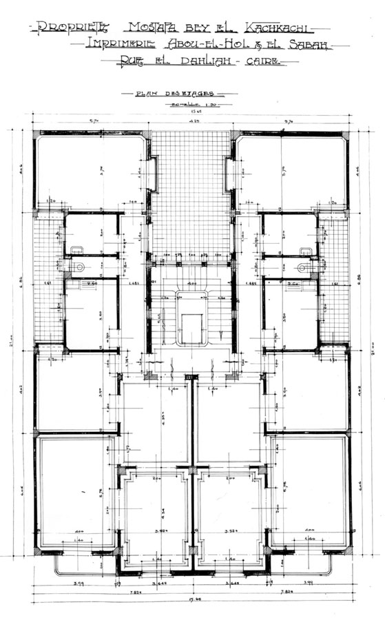 Working drawing: first floor plan, 1