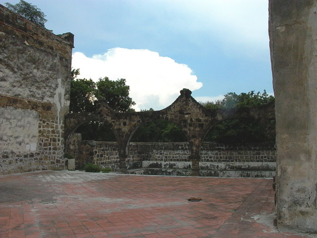 Exterior view of wall seen from within the complex