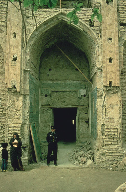 View of portal, before restoration