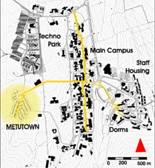 Campus plan showing location of METUTown