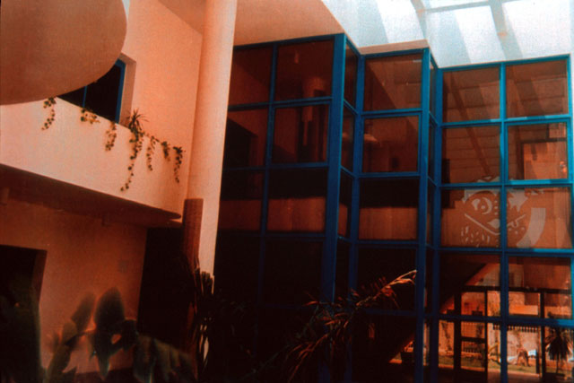 Interior view showing glazing that encases stairwell