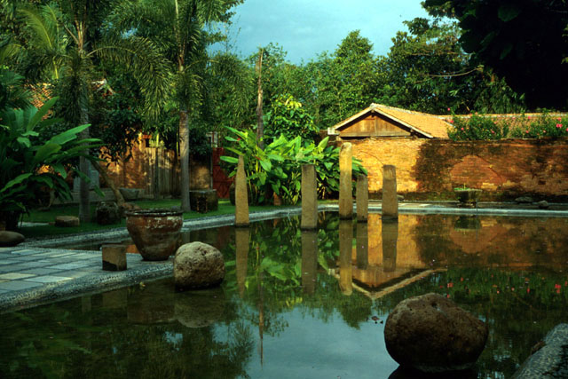 View of the pond at the rear of the main house