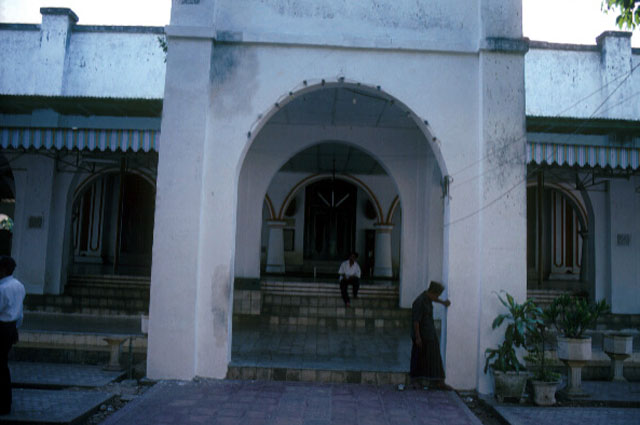 Entry to the raised platfrom and patio of the mosque