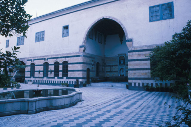 Exterior view showing tiled courtyard
