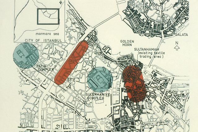 Urban plan, showing the textile market in context