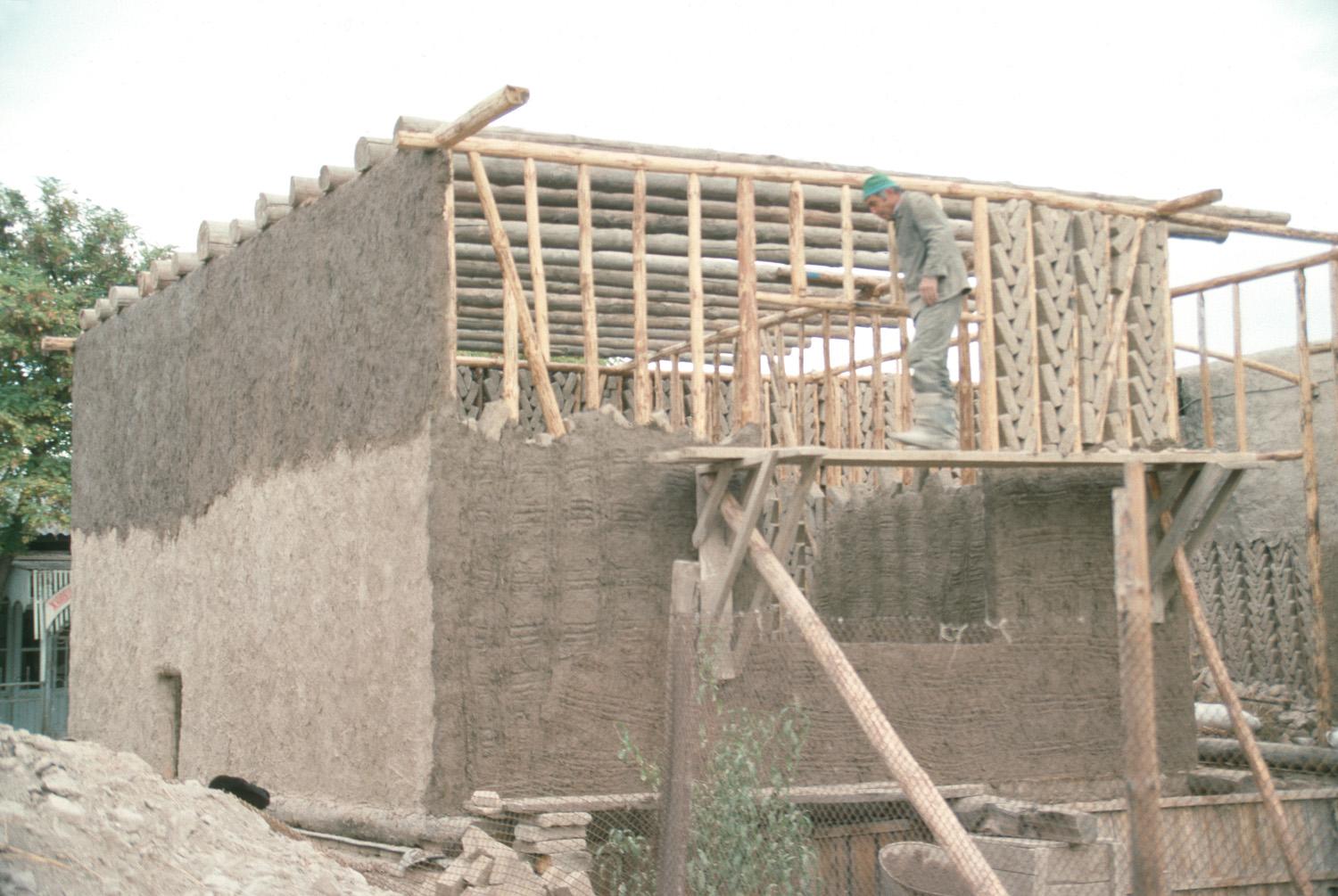 Exterior view of construction of house