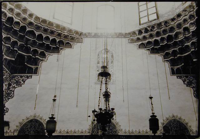 Interior detail from the mausoleum showing muqarnas pendentive