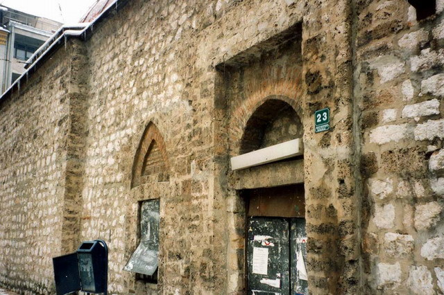 Exterior view of baths, showing southern façade before restoration
