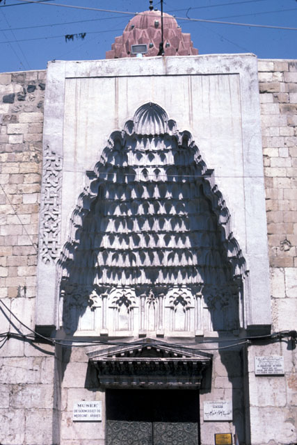 Detail of the entrance showing muqarnas semi-arch