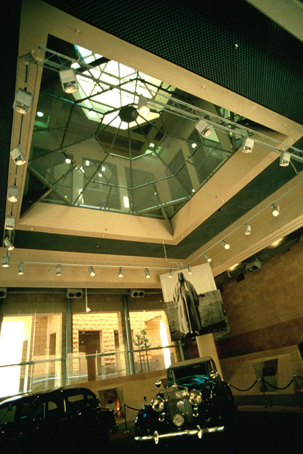 Interior view of showroom showing skylight