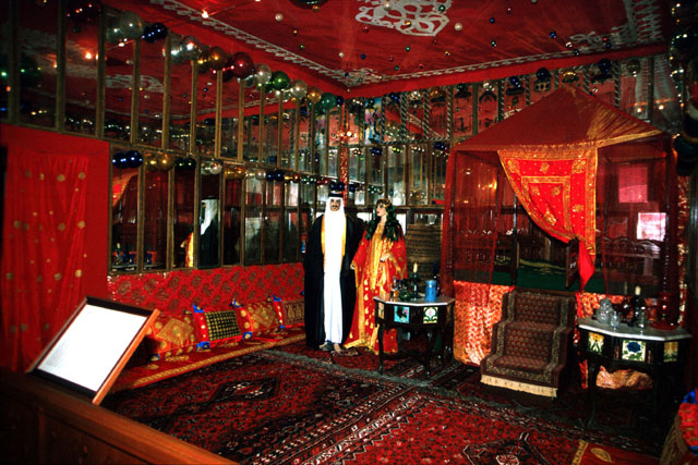 Interior view, showing carpets and decadent mirror and gild work