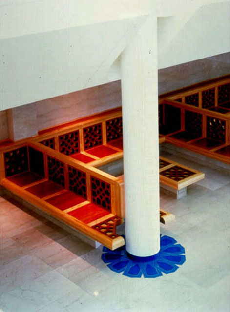 Main entrance seating column base detail