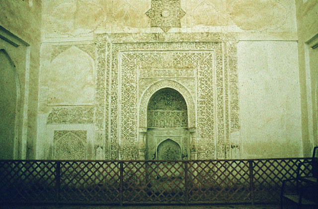 View of mihrab in sanctuary iwan