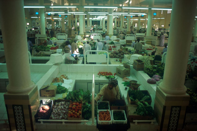 Interior view showing market stalls