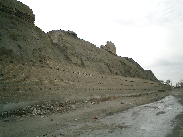 Northern walls showing erosion of upper ramparts