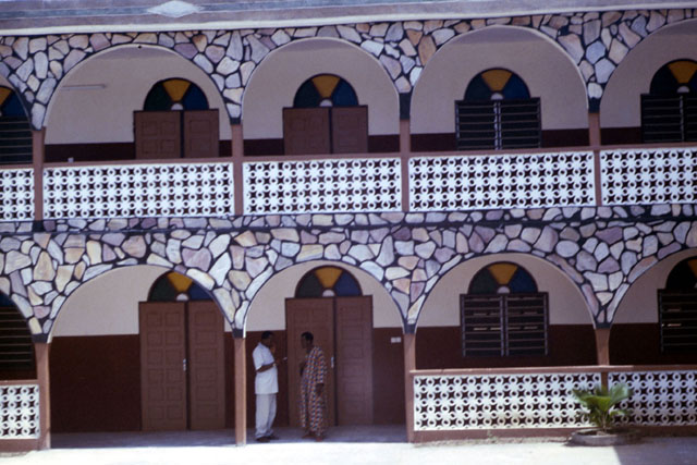Interior view, showing continuation of stone motif