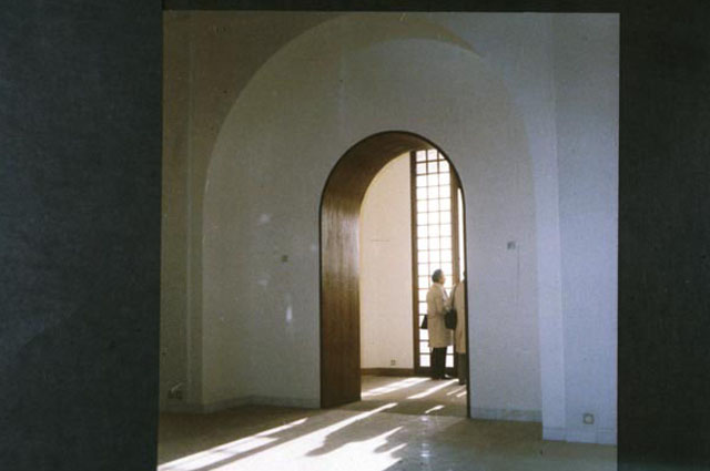 Interior, arched door