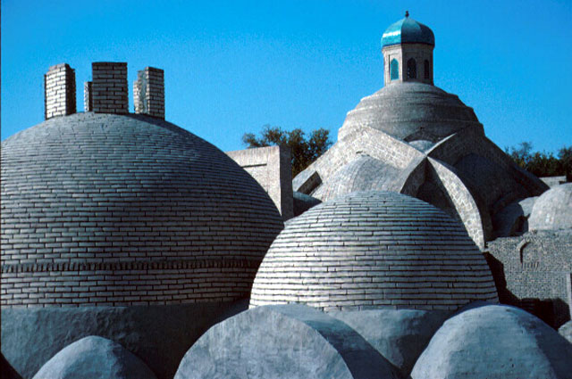 View of the brick domes covering the market