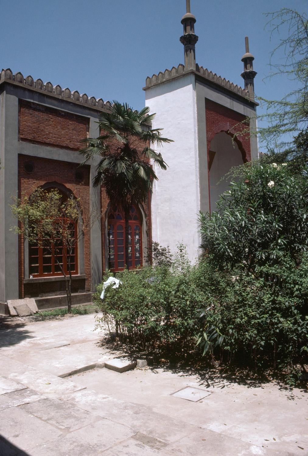 East façade of reconstructed portal of the prayer hall extension