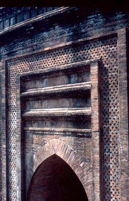 Brick border around main entrance of east façade