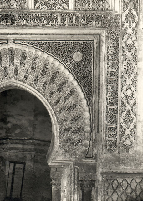 Saadian Tombs (MEGT) - Historic view, detail of mihrab