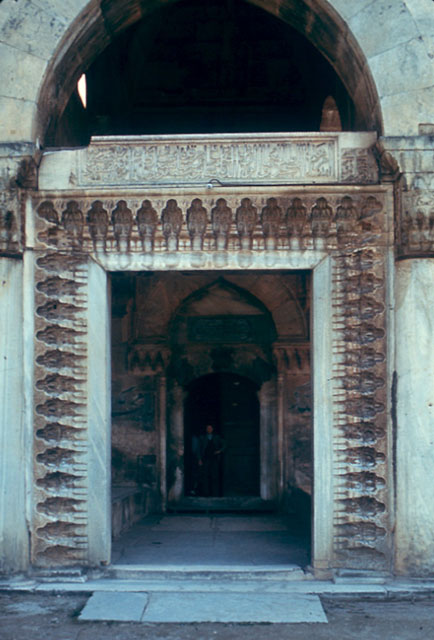 Entry portal on central bay of portico