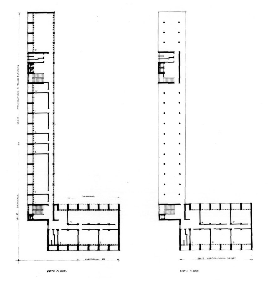 Design drawing: 5th and 6th floor plans