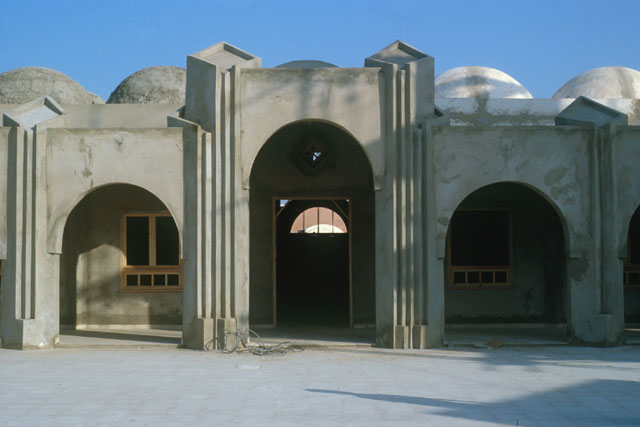 Exterior view showing poured concrete form