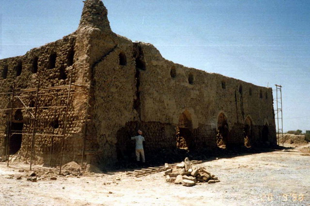 Exterior view, during restoration