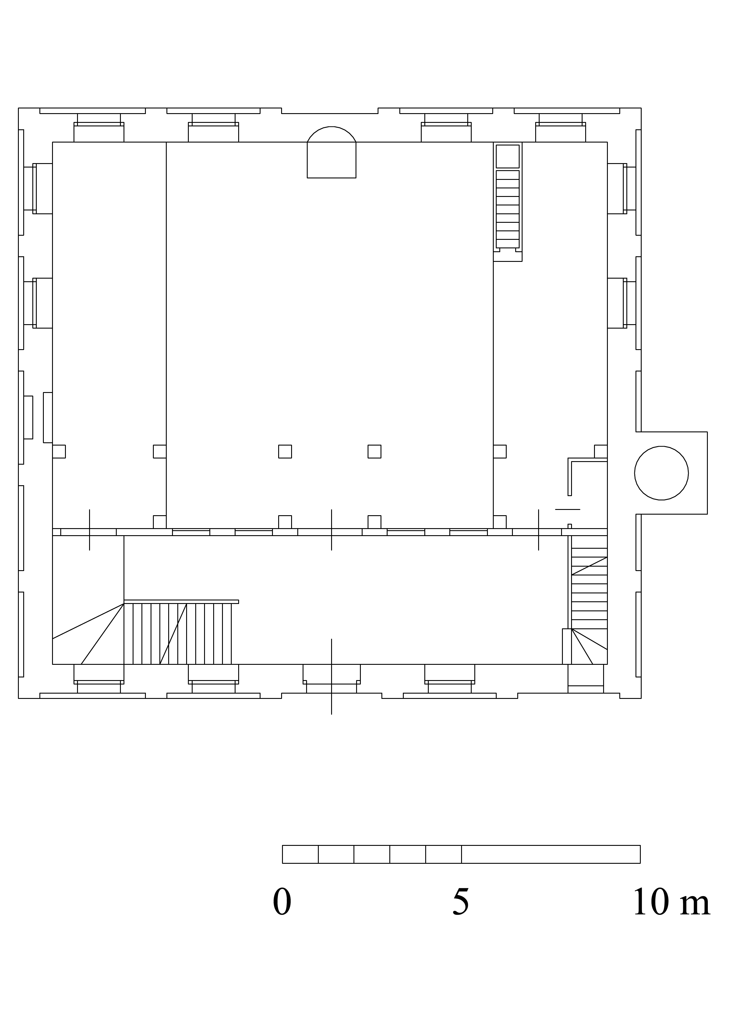 Merkez Efendi Mosque - Floor plan. DWG file in AutoCAD 2000 format. Click the download button to download a zipped file containing the .dwg file.