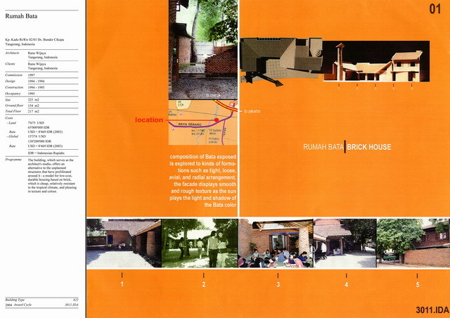 Presentation panel with location map, project description, site model photographs and general views