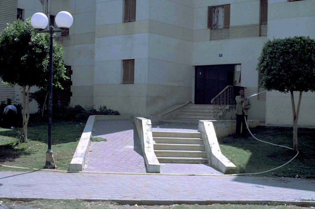 Access detail showing ramp next to stairs leading into a building