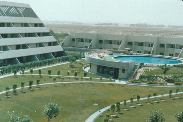 Aerial view showing central courtyard